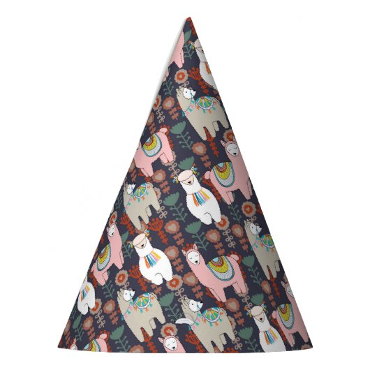 Colorful Llamas Pattern Feesthoedjes (Links)