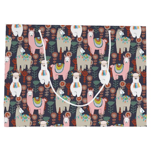 Colorful Llamas Pattern Groot Cadeauzakje (Achterkant)