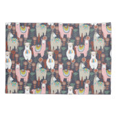 Colorful Llamas Pattern Kussensloop (Achterkant-Links)