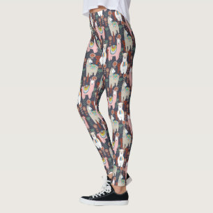 Colorful Llamas Pattern Leggings