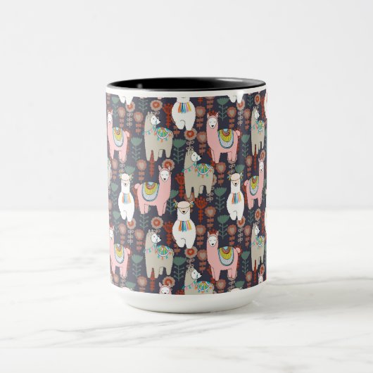 Colorful Llamas Pattern Mok (Midden)