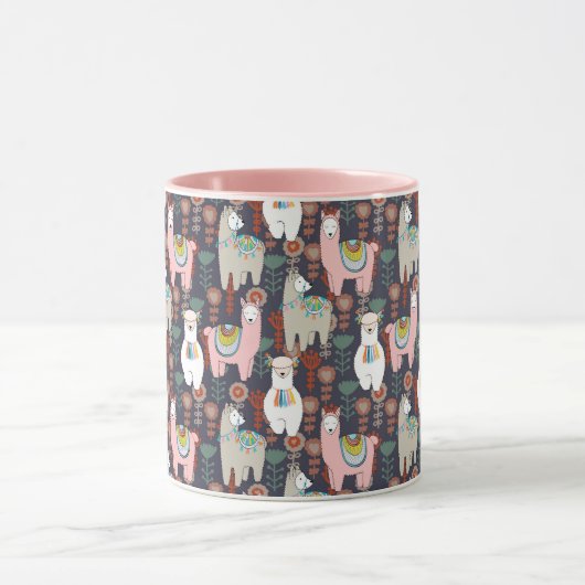Colorful Llamas Pattern Mok (Midden)