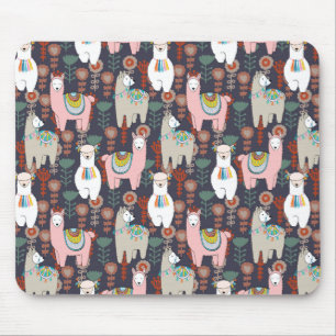Colorful Llamas Pattern Muismat