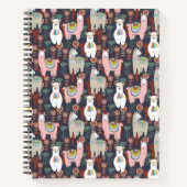 Colorful Llamas Pattern Notitieboek (Voorkant)