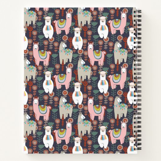Colorful Llamas Pattern Notitieboek (Achterkant)