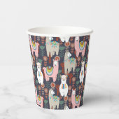 Colorful Llamas Pattern Papieren Bekers (Achterkant)