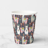 Colorful Llamas Pattern Papieren Bekers (Rechts)