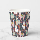 Colorful Llamas Pattern Papieren Bekers (Voorkant)