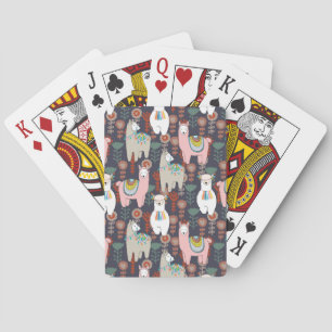 Colorful Llamas Pattern Pokerkaarten