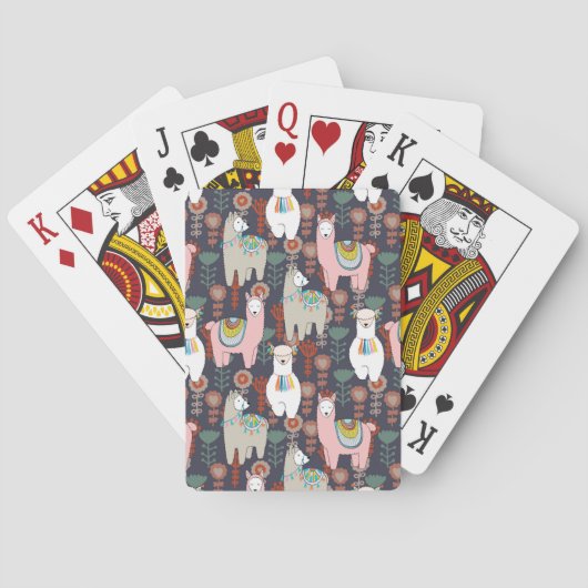 Colorful Llamas Pattern Pokerkaarten (Achterkant)