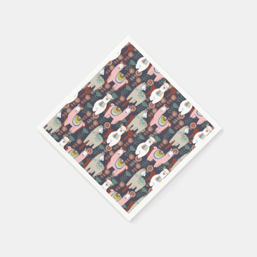 Colorful Llamas Pattern Servet (Hoek)