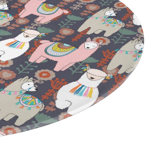 Colorful Llamas Pattern Snijplank (Hoek)