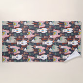 Colorful Llamas Pattern Strandlaken (Voorkant)