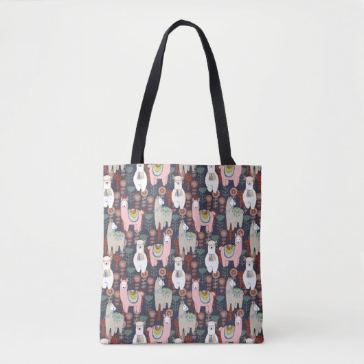 Colorful Llamas Pattern Tote Bag (Voorkant)