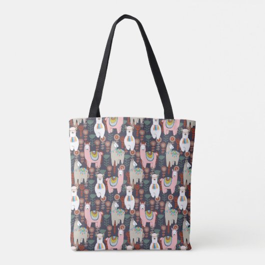 Colorful Llamas Pattern Tote Bag (Achterkant)