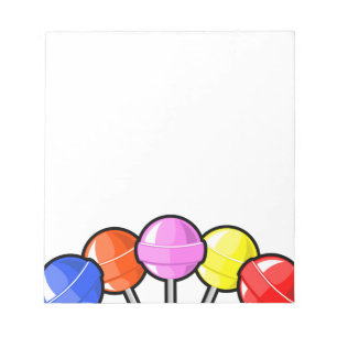 Colorful Lollipops-Snoep verwerkt vun-grijze graph Notitieblok