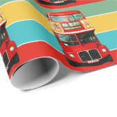Colorful London Bus Cadeaupapier (Rol Hoek)