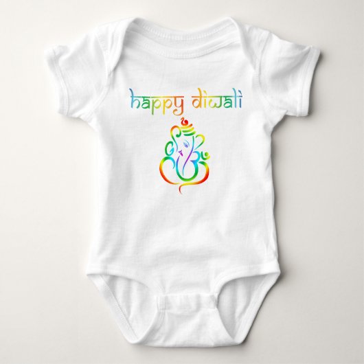 Colorful Lord Ganesha Happy Diwali Romper (Voorkant)
