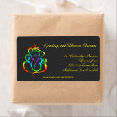 Colorful Lord Ganesha over zwart Etiket (Insitu)