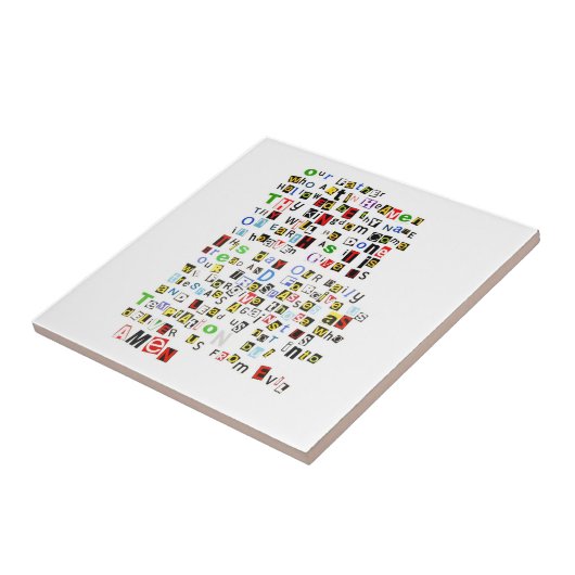 Colorful Lord's Prayer Tegeltje (Zijkant)