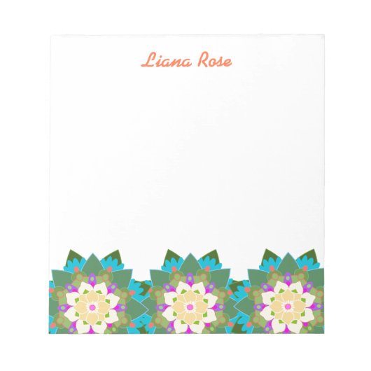Colorful Lotus Floral Persoonlijk Notitieblok (Voorkant)