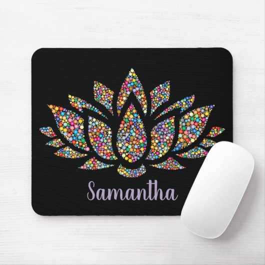 Colorful Lotus Flower Design Mousepad Muismat (Met muis)