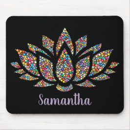 Colorful Lotus Flower Design Mousepad Muismat