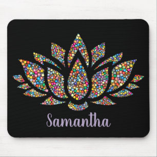 Colorful Lotus Flower Design Mousepad Muismat