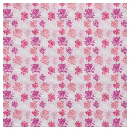 Colorful Lotus Flower Pattern Stof (Swatch)