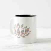 Colorful Lotus Flower Tweekleurige Koffiemok (Voorkant links)