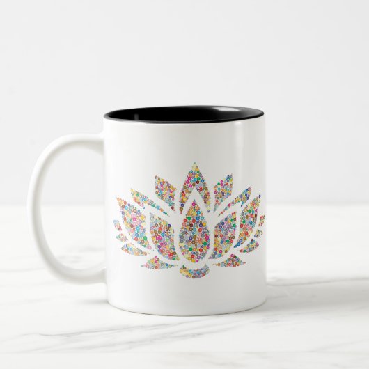 Colorful Lotus Flower Tweekleurige Koffiemok (Links)