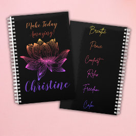 Colorful Lotus Flower Yoga Meditation Lovers Planner