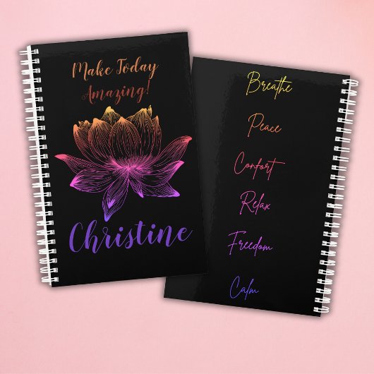Colorful Lotus Flower Yoga Meditation Lovers Planner