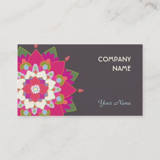 Colorful Lotus Mandala Health and Wellness Visitekaartje (Voorkant)