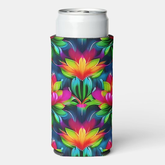 Colorful Lotuses Seltzer Blikjeskoeler (Seltzer Achterkant)