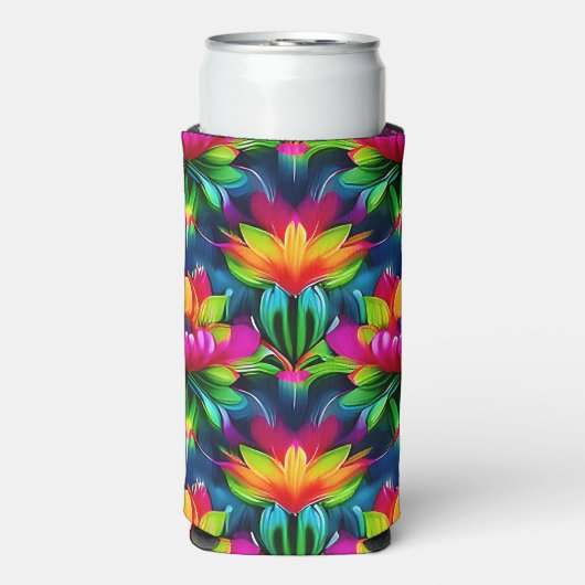 Colorful Lotuses Seltzer Blikjeskoeler (Seltzer Voorkant)