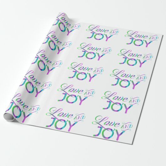 Colorful Love and Joy Cadeaupapier (Uitgerold)