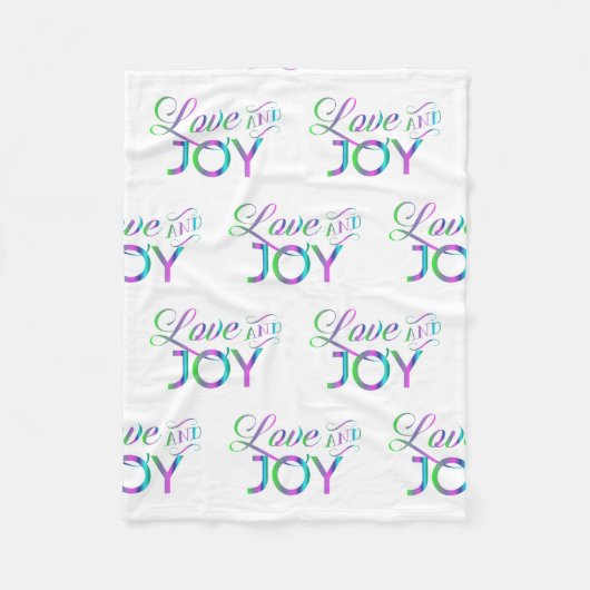 Colorful Love and Joy Fleece Deken (Voorkant)
