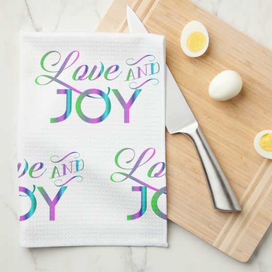Colorful Love and Joy Theedoek (Quarter Fold)