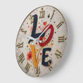 Colorful LOVE Artistic Typography Grote Klok (Hoek)