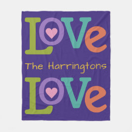 Colorful Love fleece deken