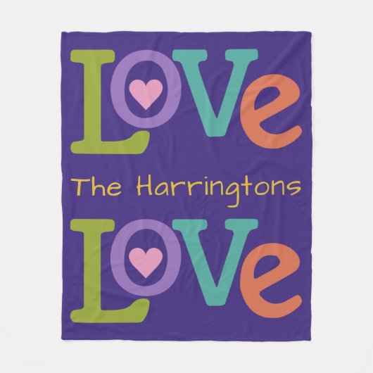 Colorful Love fleece deken (Voorkant)