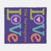 Colorful Love fleece deken (Voorkant (Horizontaal))