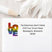 Colorful Love Flowers Adresetiketten Etiket (Insitu)