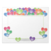 Colorful Love Heart Balloons Lijst Notitieblok (Voorkant)