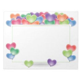 Colorful Love Heart Balloons Lijst Notitieblok
