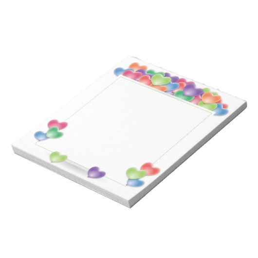 Colorful Love Heart Balloons Lijst Notitieblok (Linkerzijde)