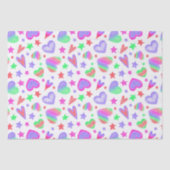 Colorful Love Heart Romantic Girly Pattern Modern Tissuepapier (Voorkant)