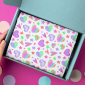 Colorful Love Heart Romantic Girly Pattern Modern Tissuepapier