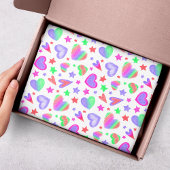 Colorful Love Heart Romantic Girly Pattern Modern Tissuepapier